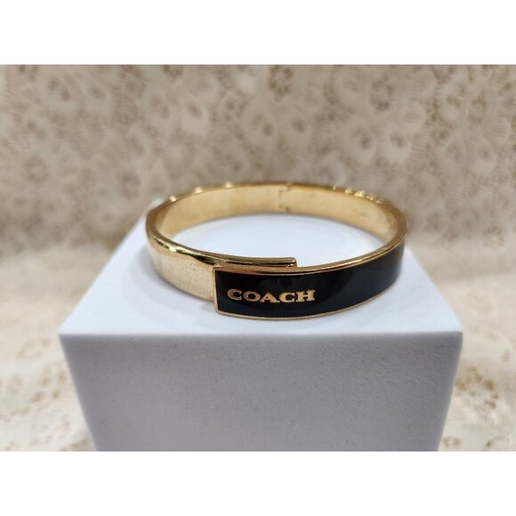 Coach Jewelry - Coach Signature Enamel Hinged Bangle Bracelet